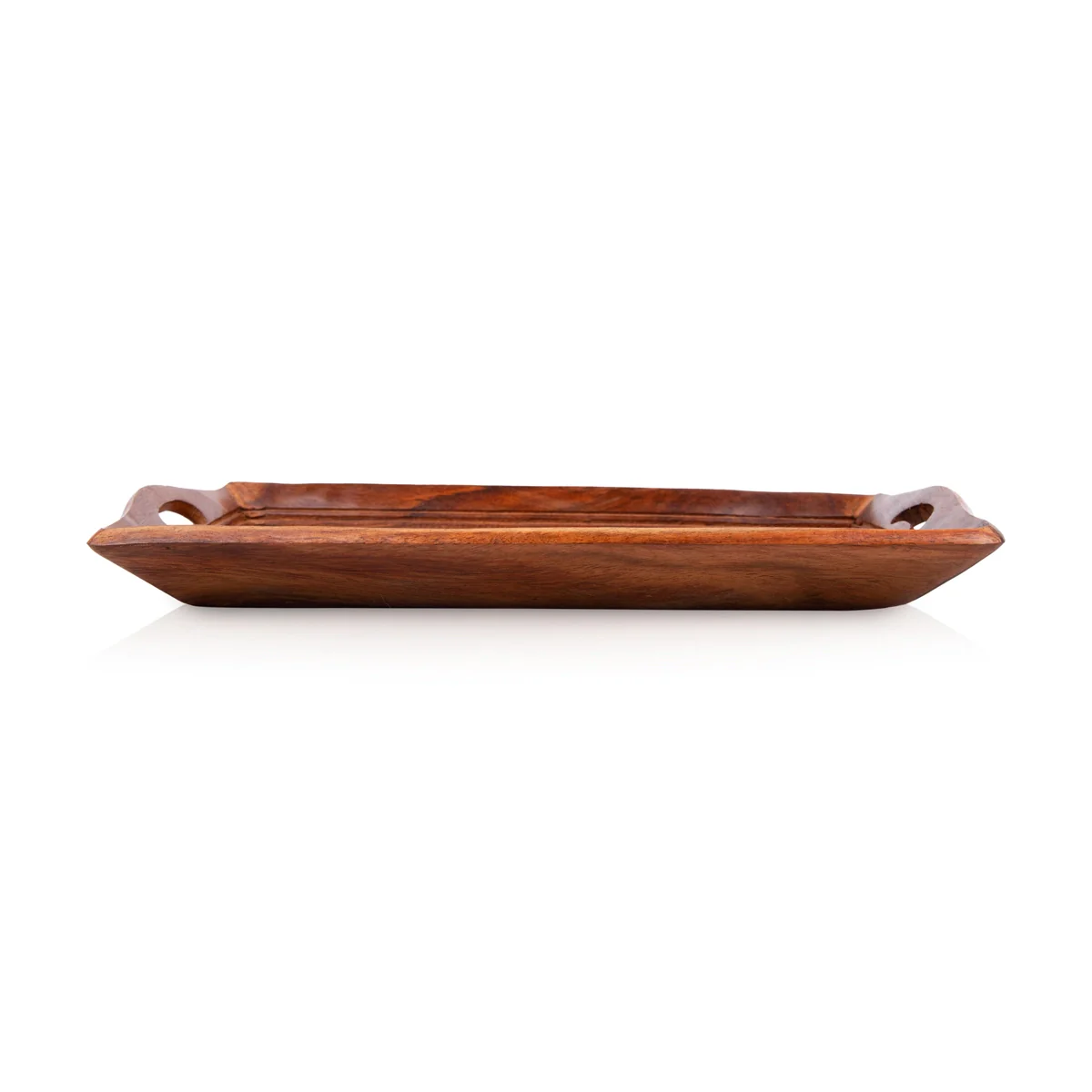 Wooden Tray With Handle - 1.5 x 12 x 6 Inches | Kitchen Tray/ Jali Design Serving Tray for Home - Image 3