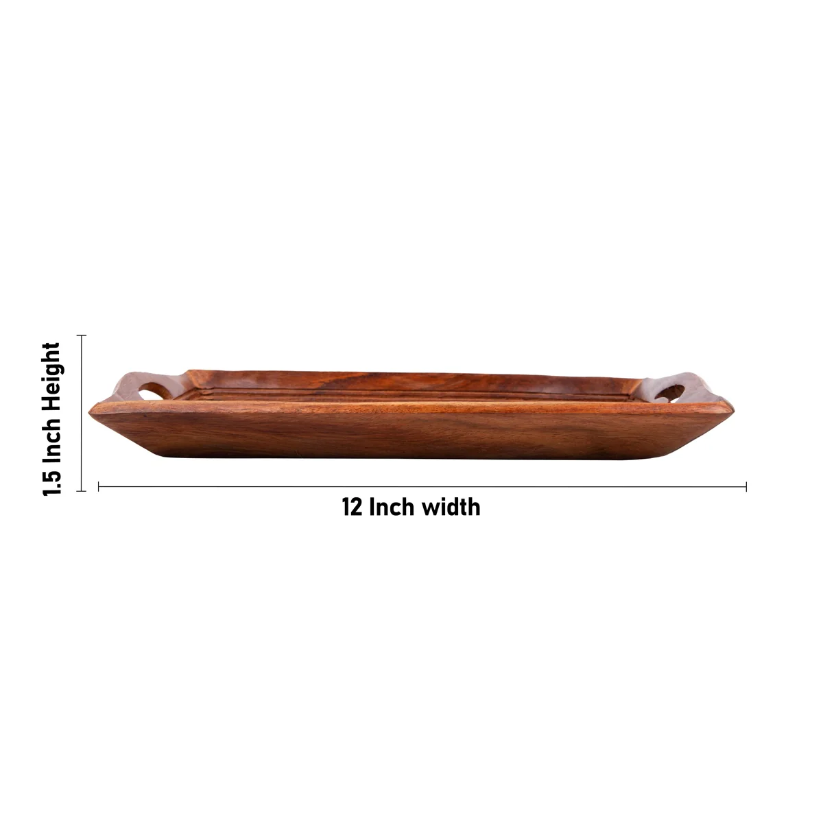 Wooden Tray With Handle - 1.5 x 12 x 6 Inches | Kitchen Tray/ Jali Design Serving Tray for Home - Image 4