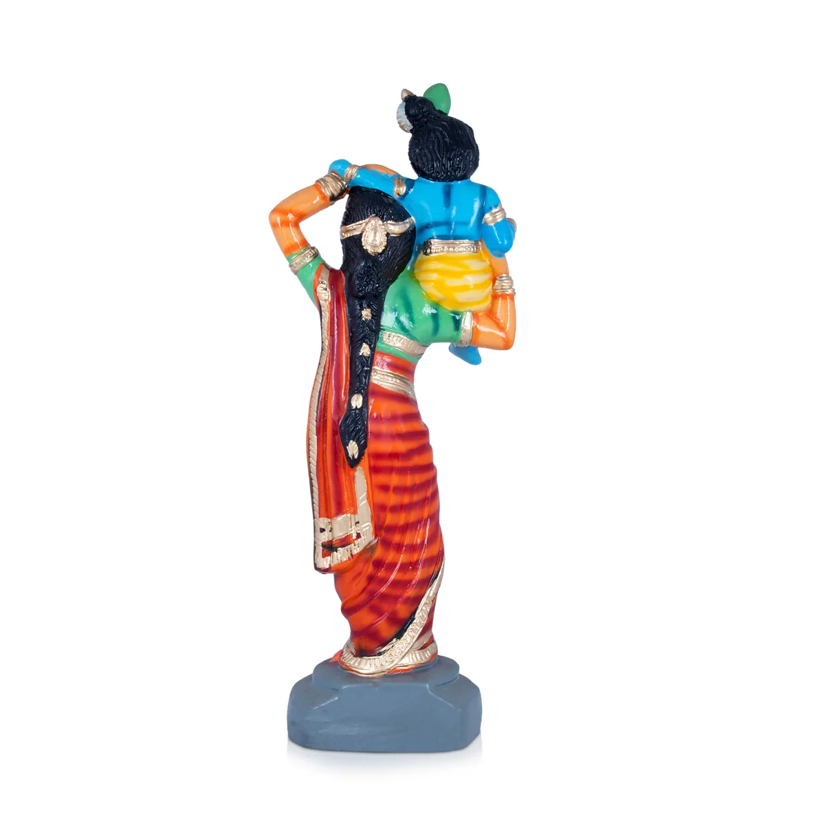Yashoda Lifting Krishna Paper Mache Golu Bommai - 24 x 8 Inches | Giri Golu Doll/ Navaratri Golu Bomma/Gombe/Bommai - Image 4