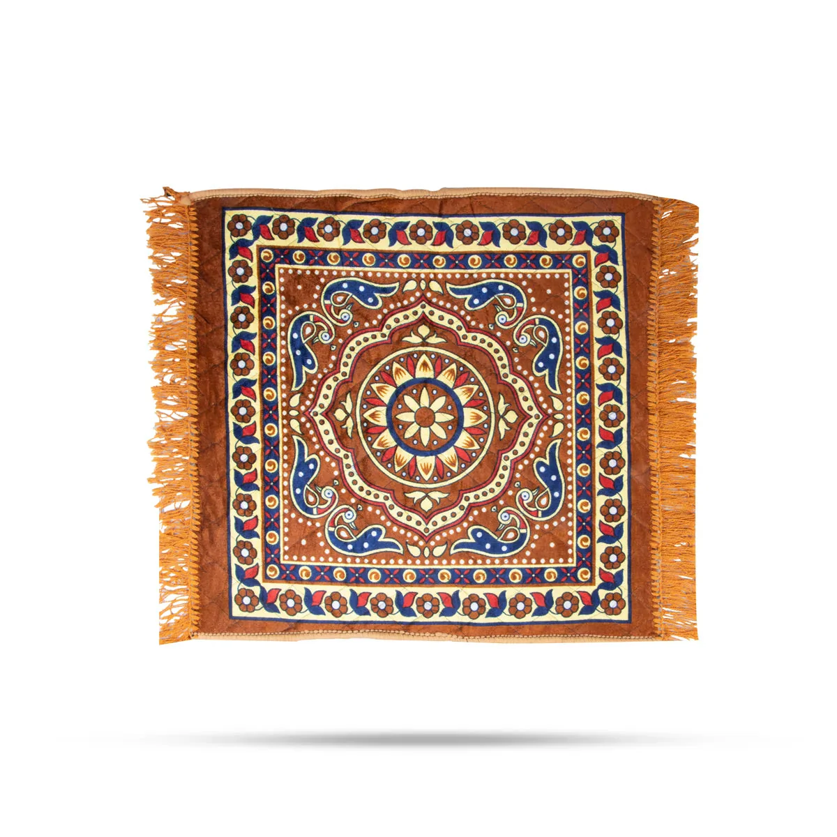 Yoga Mat - 25 x 25 Inches | Pooja Mat/ Velvet Aasan Mat for Meditation - Image 2