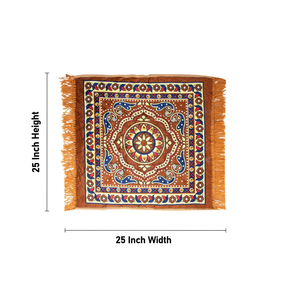 Yoga Mat - 25 x 25 Inches | Pooja Mat/ Velvet Aasan Mat for Meditation - Image 4