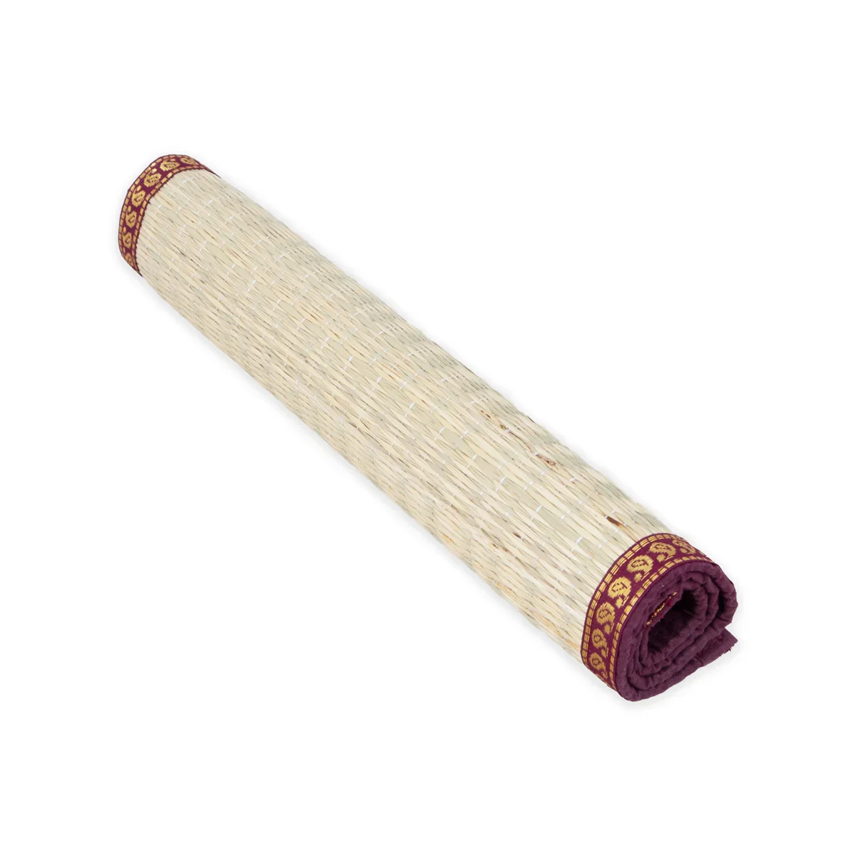Yoga Mat - 29 x 30 Inches | Aasan Mat/ Zari Border Design Korai Mat/ Asan Mat for Pooja - Image 3