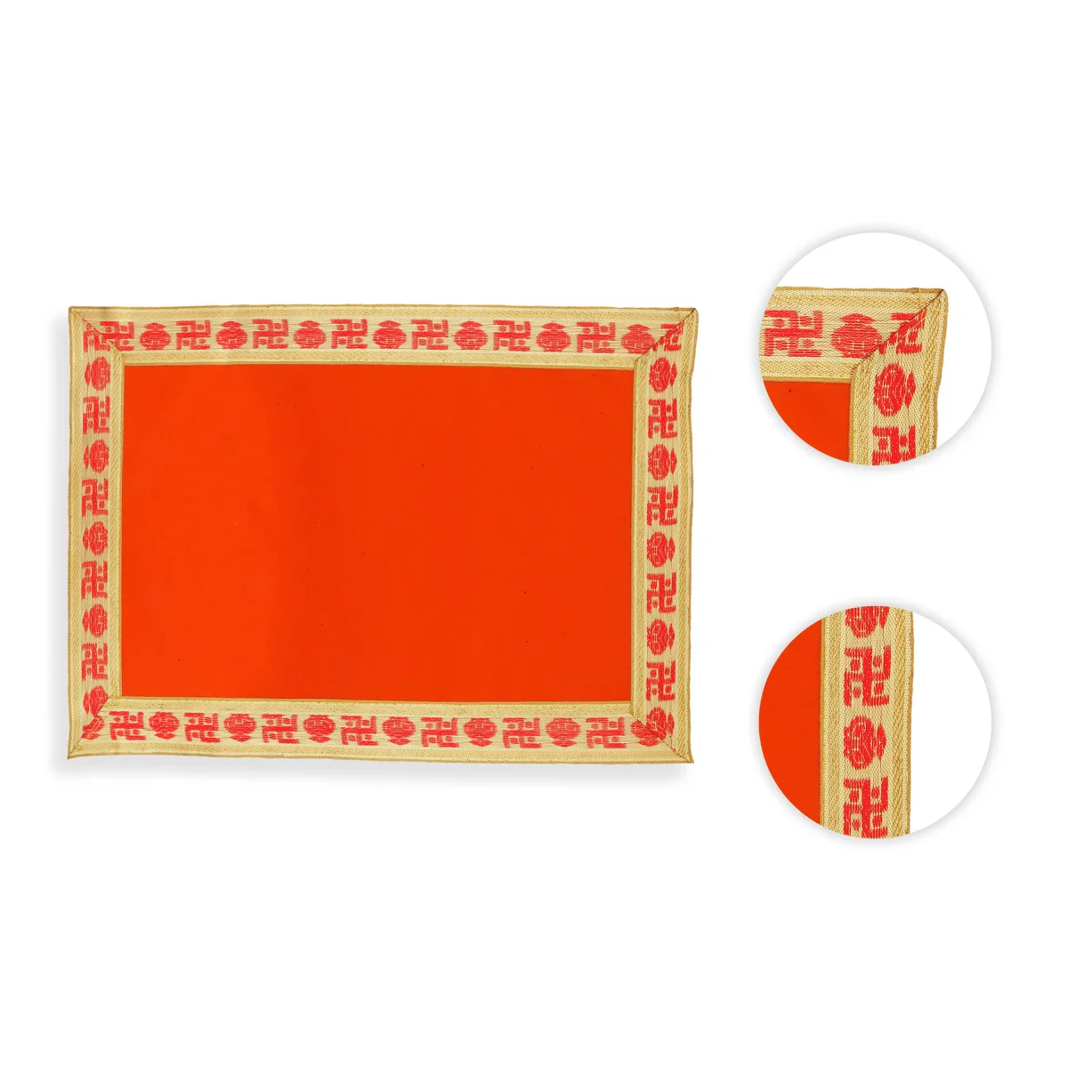 Yoga Mat - 9 x 13 Inches | Velvet Pooja Aasan/ Pooja Mat for Home - Image 6