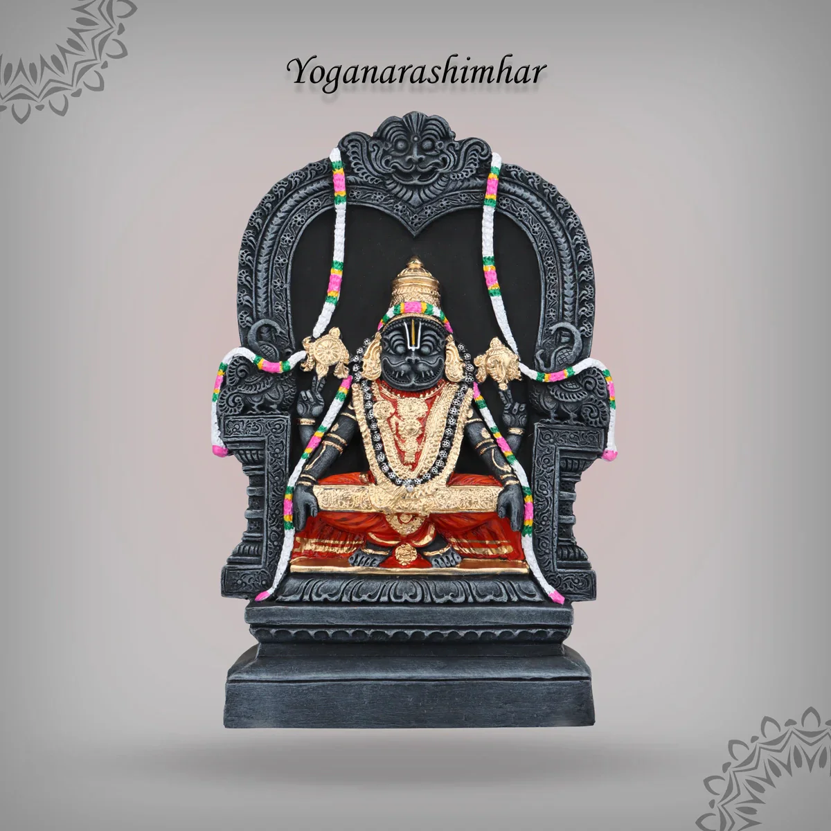 Yoga Narasimhar Clay Golu Bommai - 13 Inches | Giri Golu Doll/ Navaratri Golu Bomma/Gombe/Bommai - Image 6