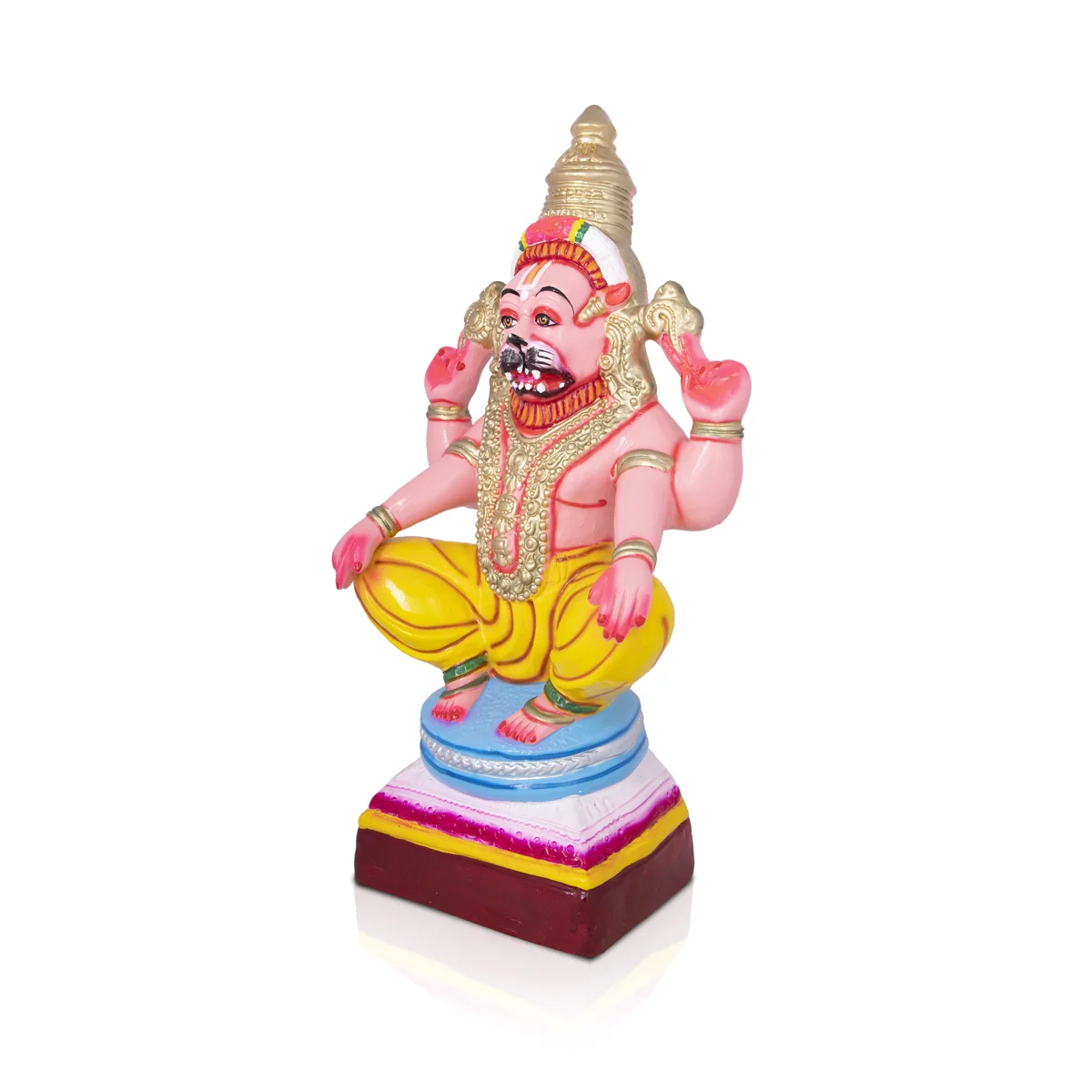 Yoga Narasimhar Paper Mache Golu Bommai - 22 x 12 Inches | Giri Golu Doll/ Navaratri Golu Bomma/Gombe/Bommai - Image 2