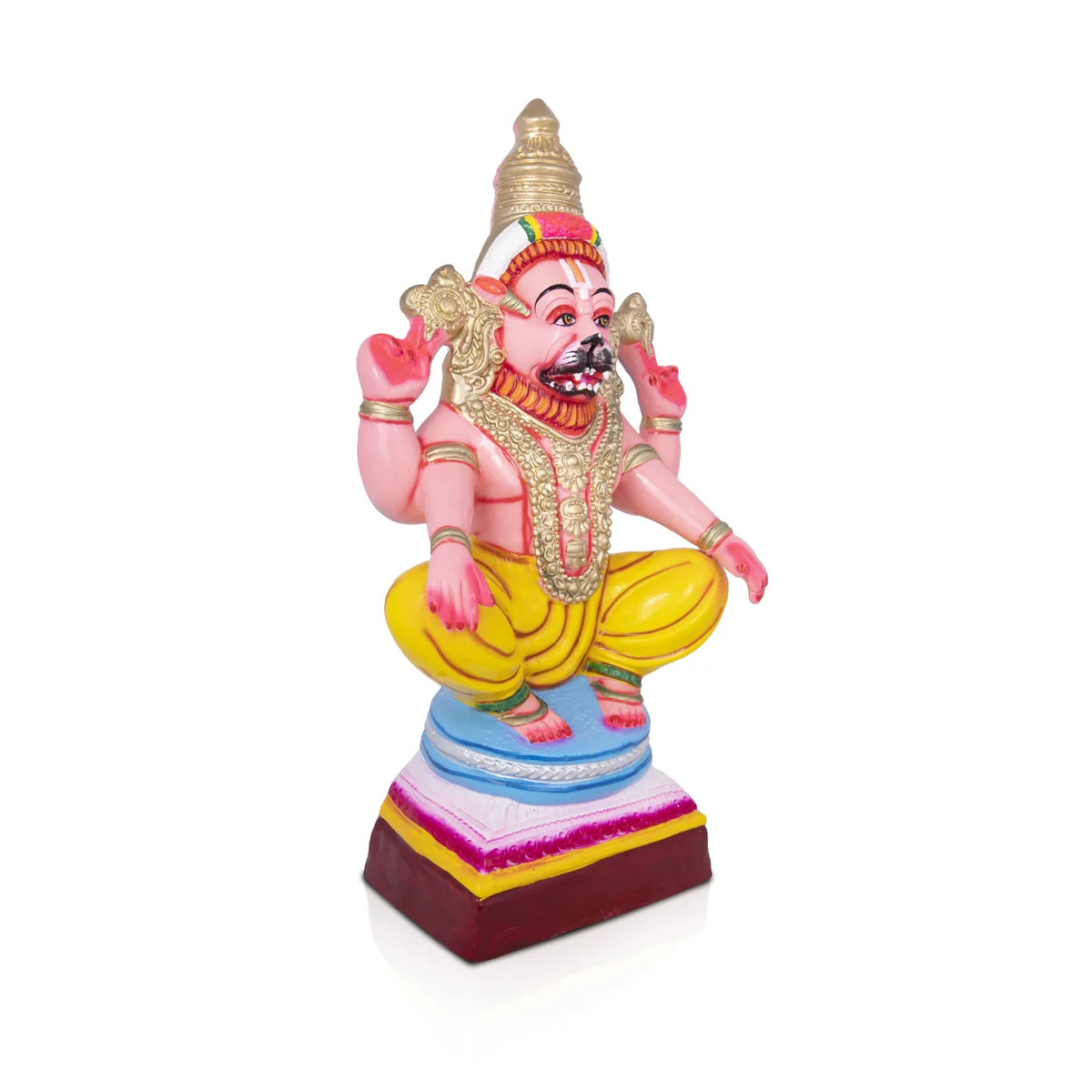 Yoga Narasimhar Paper Mache Golu Bommai - 22 x 12 Inches | Giri Golu Doll/ Navaratri Golu Bomma/Gombe/Bommai - Image 4