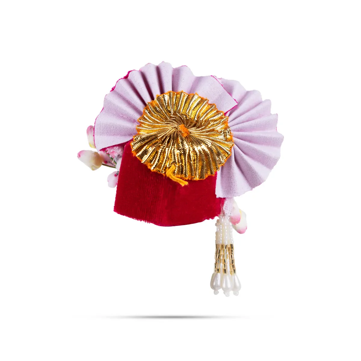 Zari And Stone Design Turban - 3 X 2.25 Inches | Decorative Kireedam/ Kiridam/ Crown For Deity Decor - Image 4