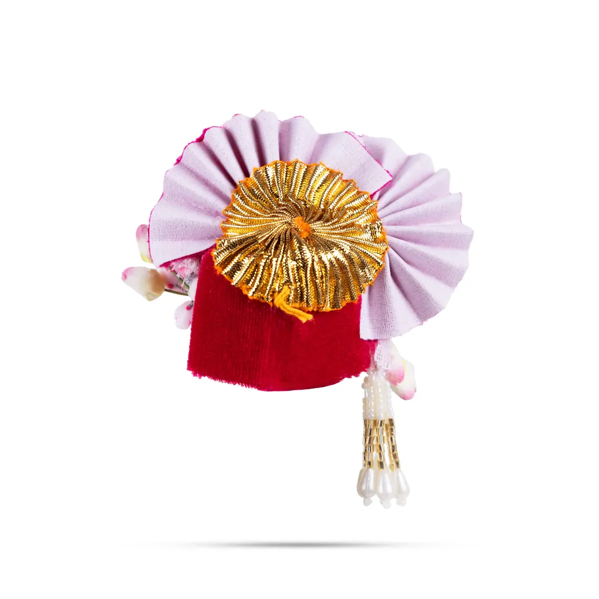Zari And Stone Design Turban - 3 X 2.25 Inches | Decorative Kireedam/ Kiridam/ Crown For Deity Decor - Image 10
