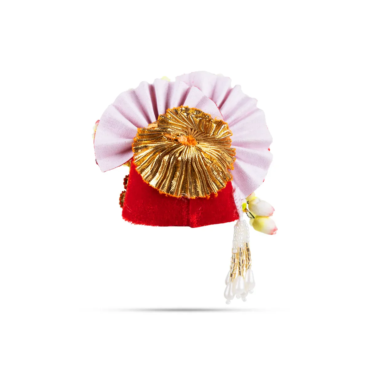 Zari And Stone Design Turban - 3 X 2.25 Inches | Decorative Kireedam/ Kiridam/ Crown For Deity Decor - Image 13